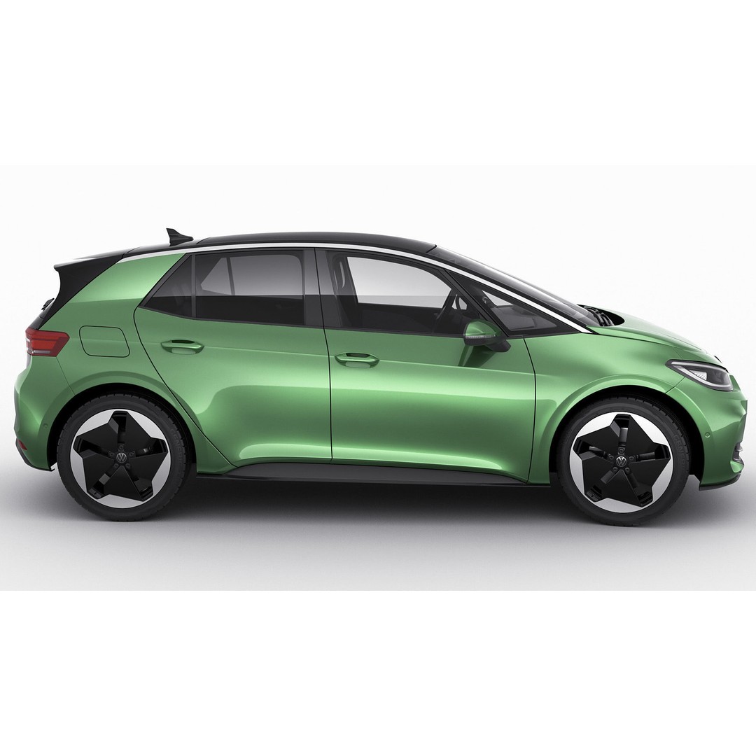 VW ID3 2024 3D Model – Detailed Compact Hatchback, FBX, OBJ, Blender - View 8