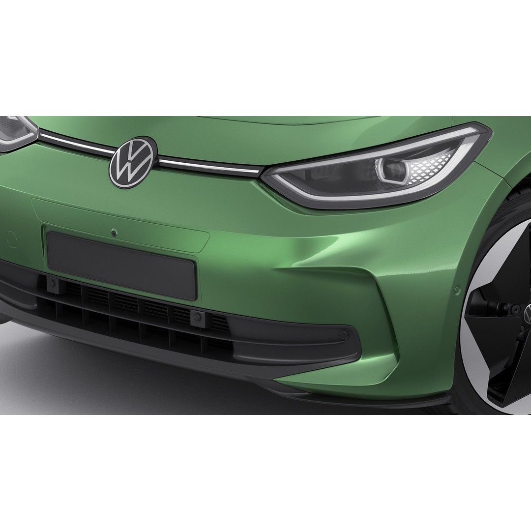 VW ID3 2024 3D Model – Detailed Compact Hatchback, FBX, OBJ, Blender - View 9