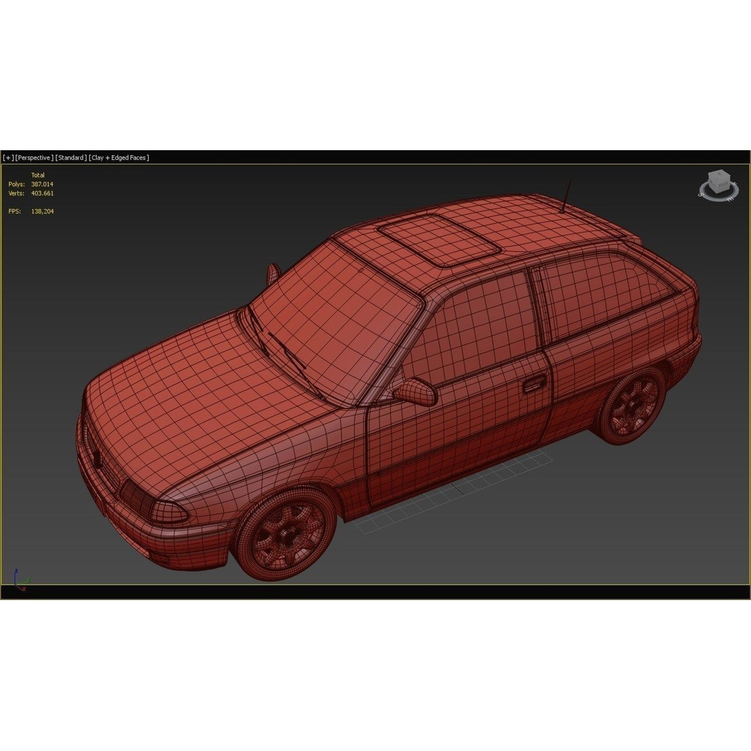 Opel Astra GSI 3D Model – High Poly Game Asset, FBX, OBJ
