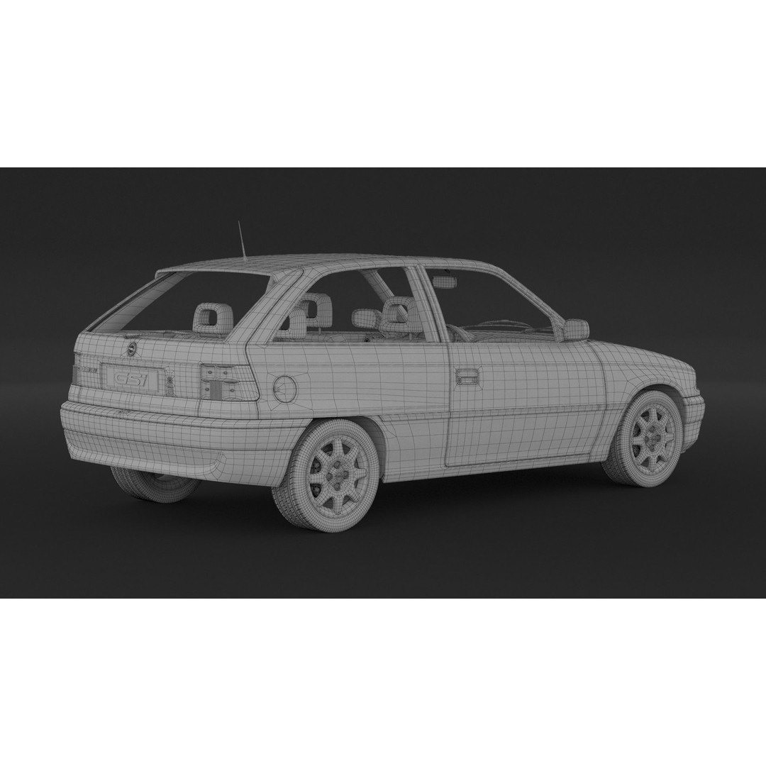 Opel Astra GSI 3D Model – High Poly Game Asset, FBX, OBJ - View 10