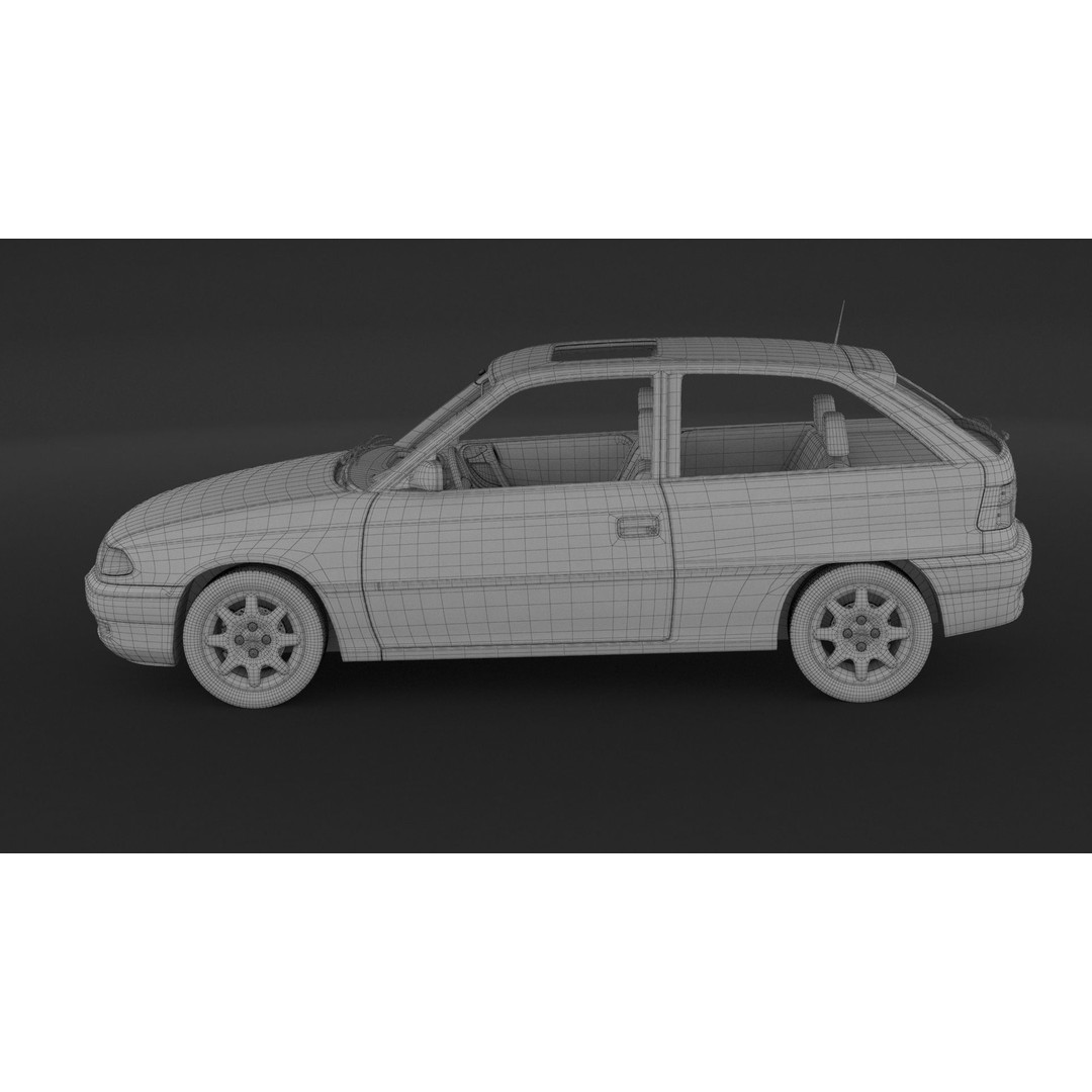 Opel Astra GSI 3D Model – High Poly Game Asset, FBX, OBJ - View 11