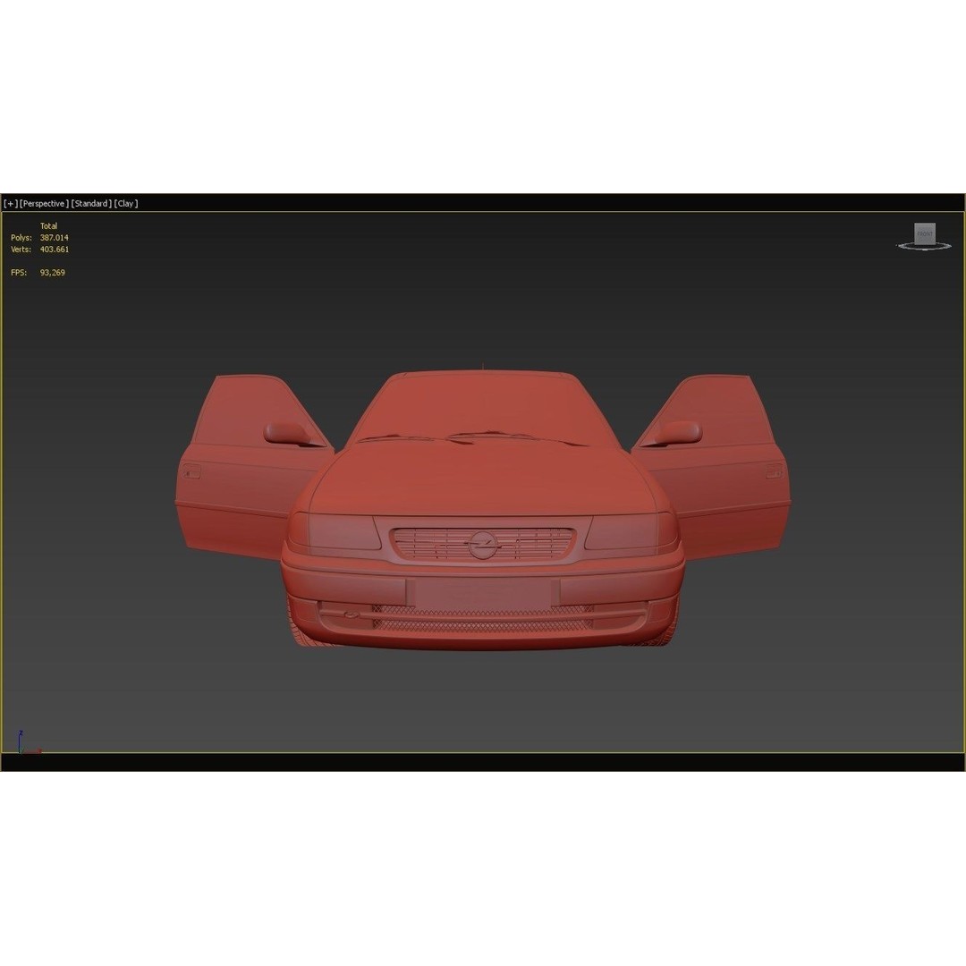 Opel Astra GSI 3D Model – High Poly Game Asset, FBX, OBJ - View 13