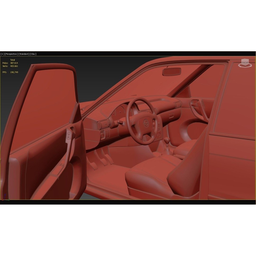 Opel Astra GSI 3D Model – High Poly Game Asset, FBX, OBJ - View 14