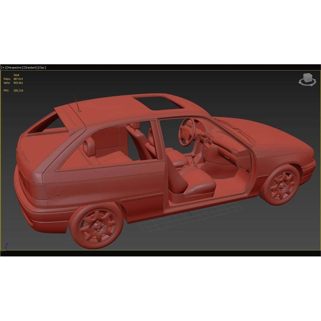 Opel Astra GSI 3D Model – High Poly Game Asset, FBX, OBJ - View 15