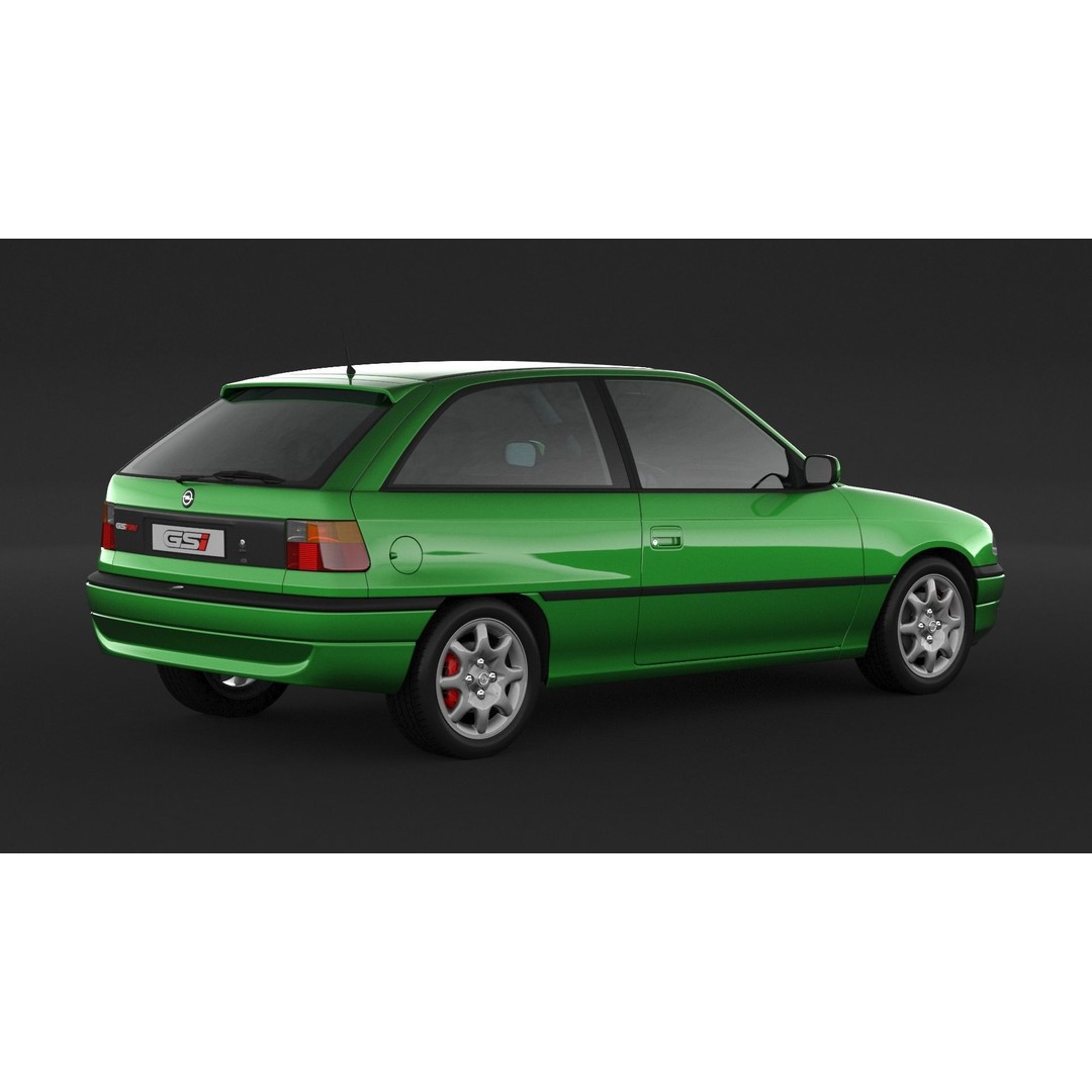 Opel Astra GSI 3D Model – High Poly Game Asset, FBX, OBJ - View 3
