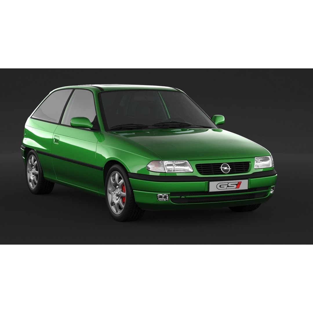 Opel Astra GSI 3D Model – High Poly Game Asset, FBX, OBJ - View 4