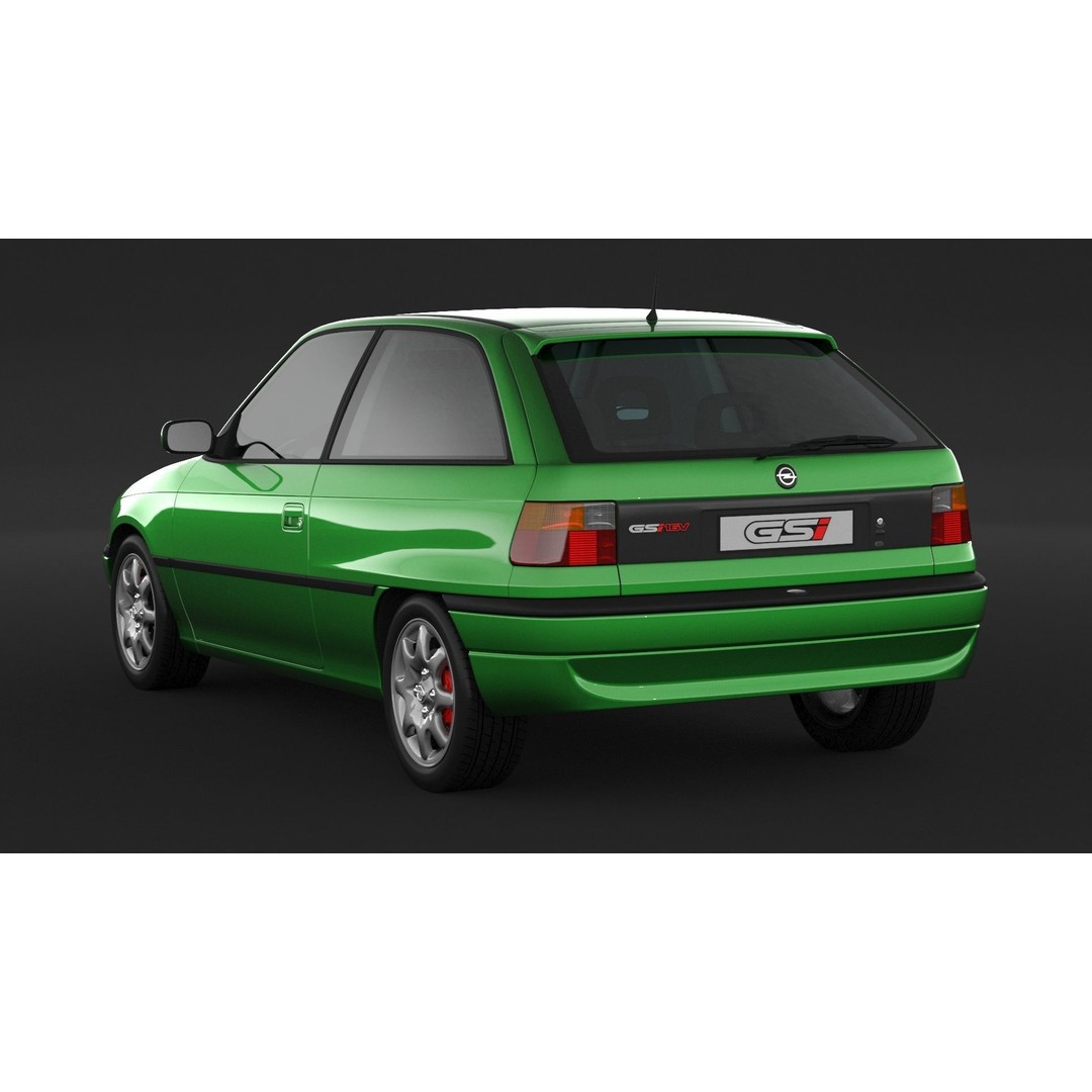 Opel Astra GSI 3D Model – High Poly Game Asset, FBX, OBJ - View 5