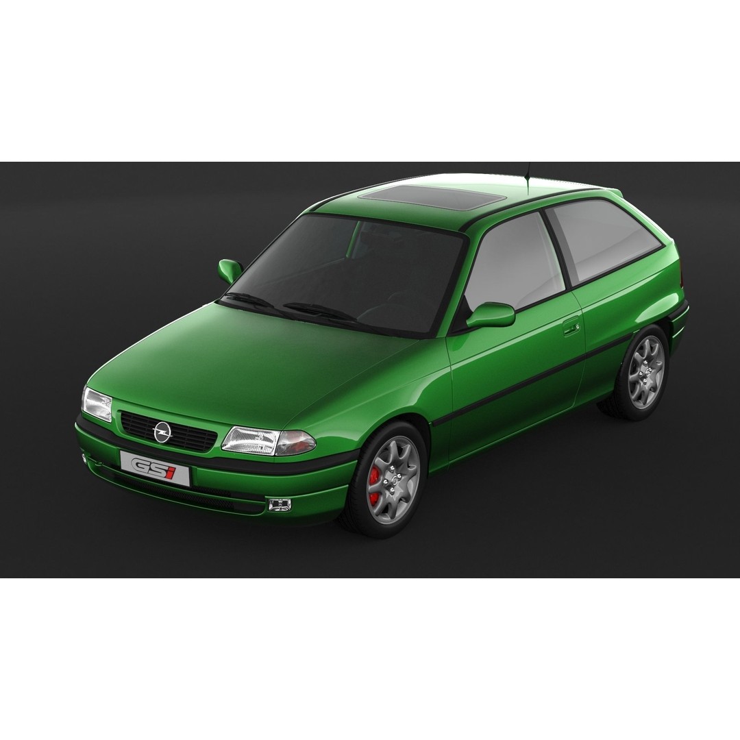 Opel Astra GSI 3D Model – High Poly Game Asset, FBX, OBJ - View 7