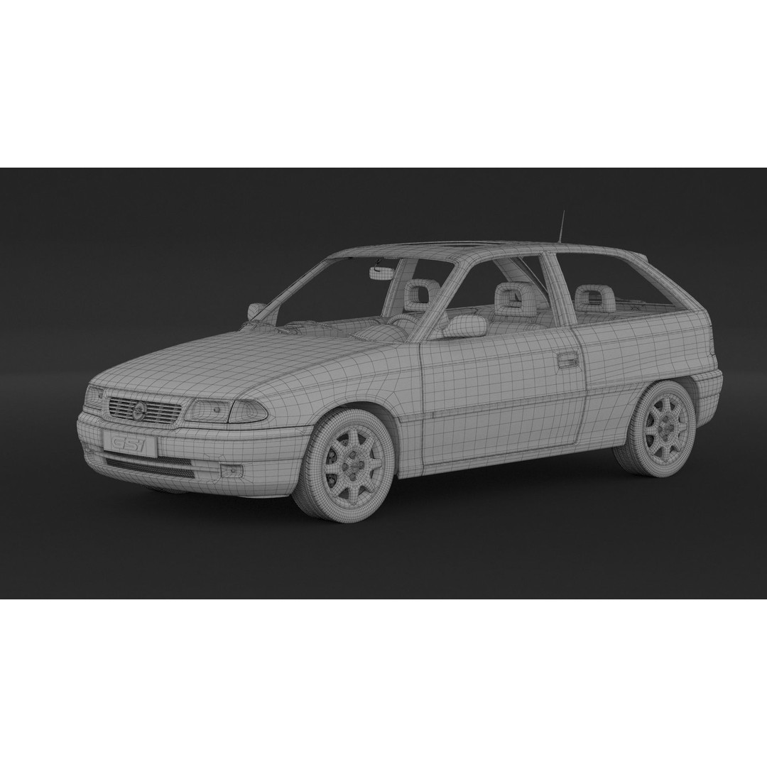 Opel Astra GSI 3D Model – High Poly Game Asset, FBX, OBJ - View 9