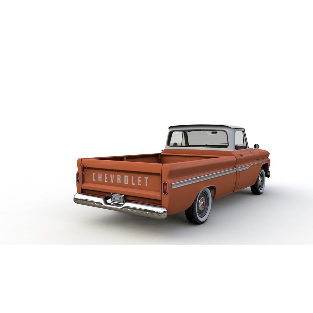 Chevy C10 283 V8 Pickup 1966 3D Model – High Detail Game Asset, FBX - View 10