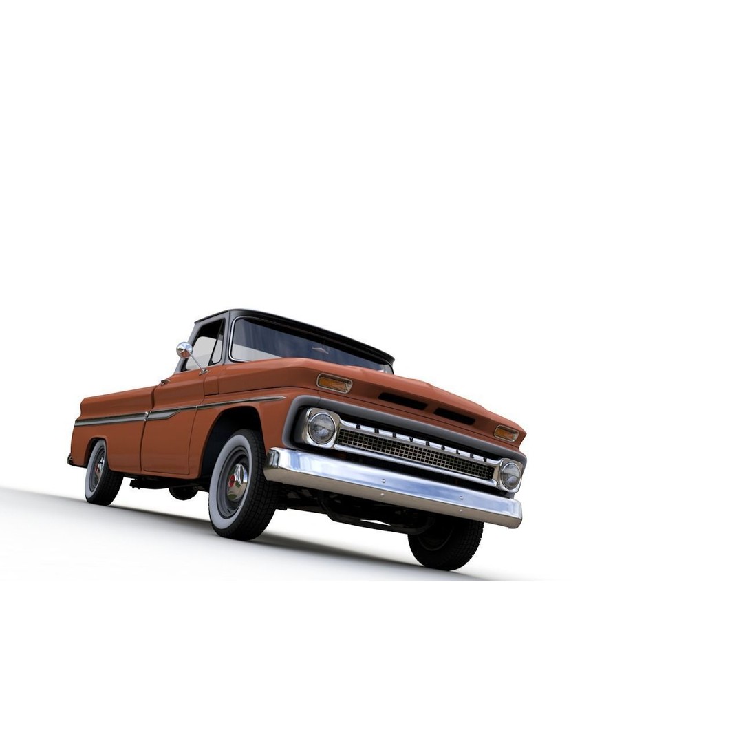 Chevy C10 283 V8 Pickup 1966 3D Model – High Detail Game Asset, FBX - View 11