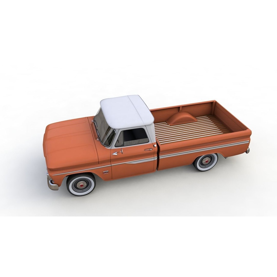 Chevy C10 283 V8 Pickup 1966 3D Model – High Detail Game Asset, FBX - View 12