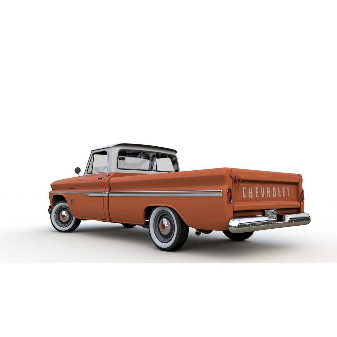 Chevy C10 283 V8 Pickup 1966 3D Model – High Detail Game Asset, FBX - View 13