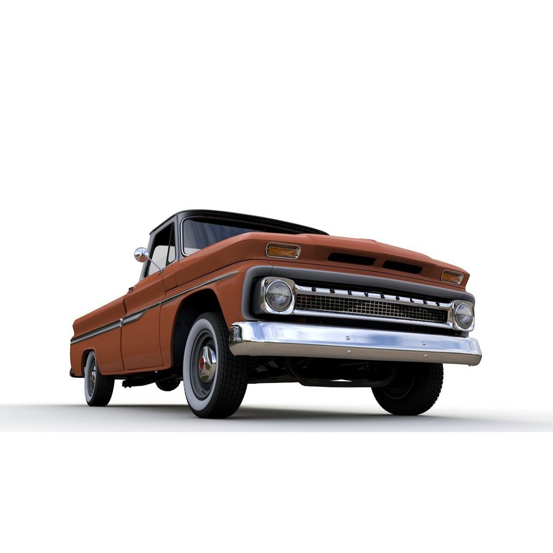 Chevy C10 283 V8 Pickup 1966 3D Model – High Detail Game Asset, FBX - View 14