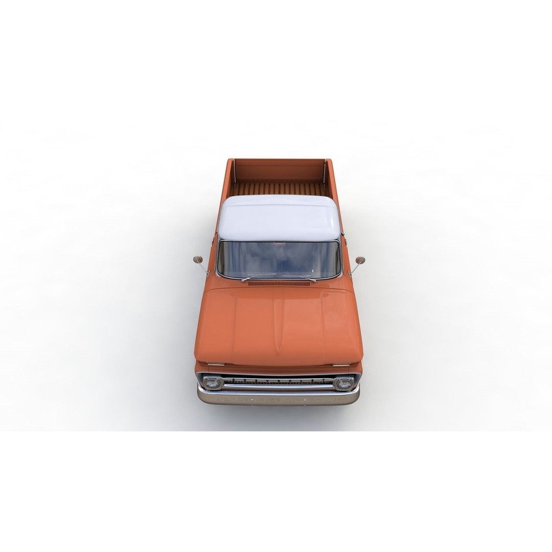 Chevy C10 283 V8 Pickup 1966 3D Model – High Detail Game Asset, FBX - View 4