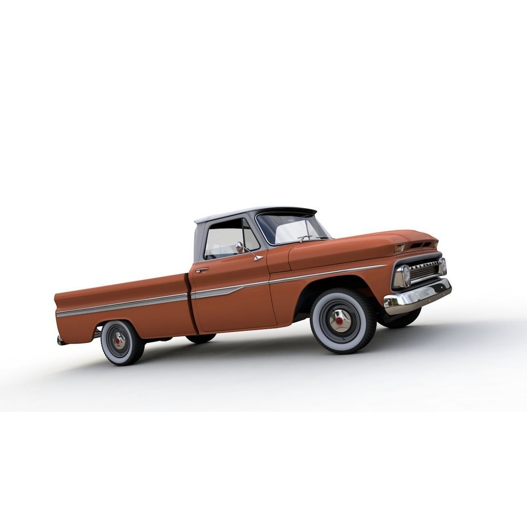 Chevy C10 283 V8 Pickup 1966 3D Model – High Detail Game Asset, FBX - View 5