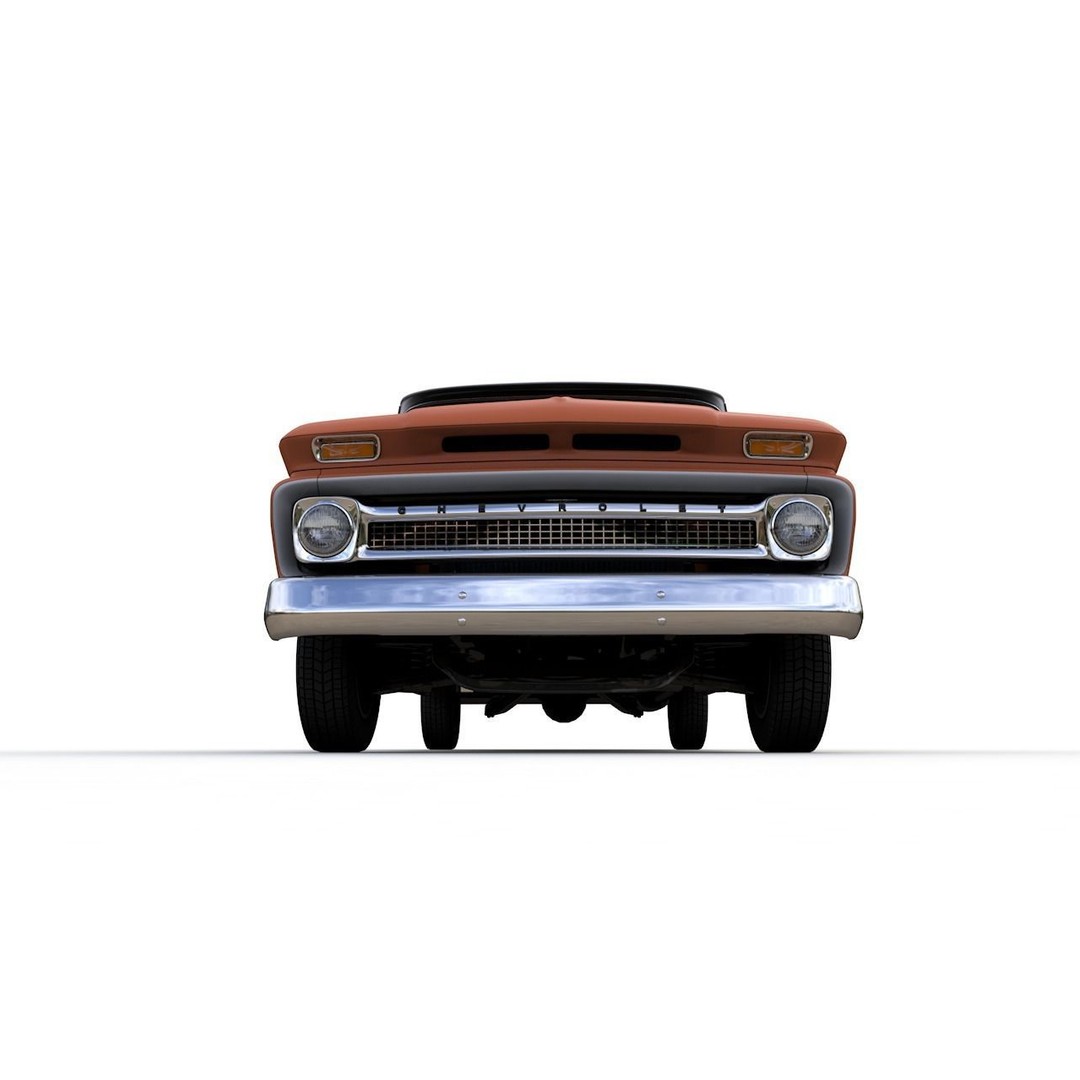 Chevy C10 283 V8 Pickup 1966 3D Model – High Detail Game Asset, FBX - View 6