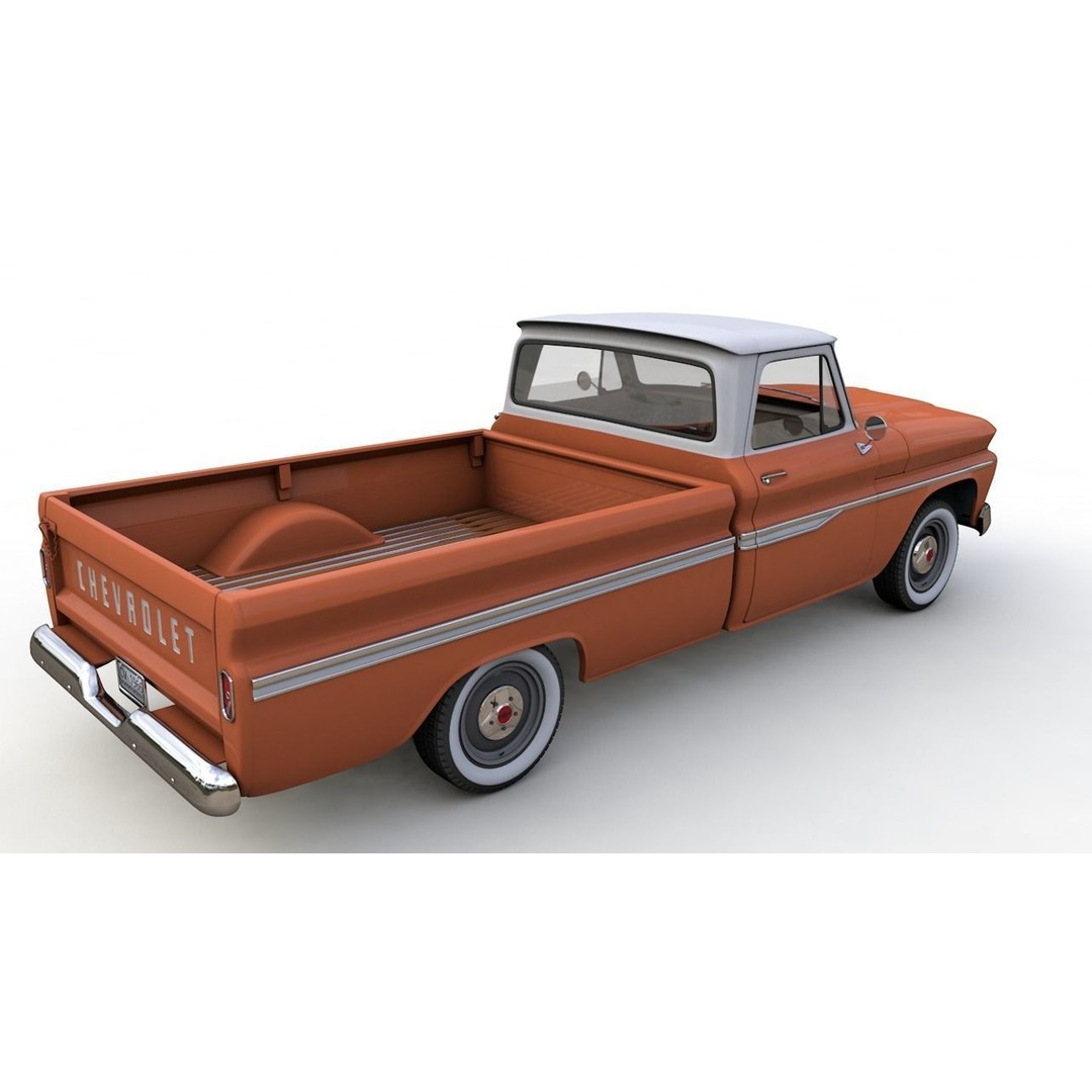 Chevy C10 283 V8 Pickup 1966 3D Model – High Detail Game Asset, FBX - View 9
