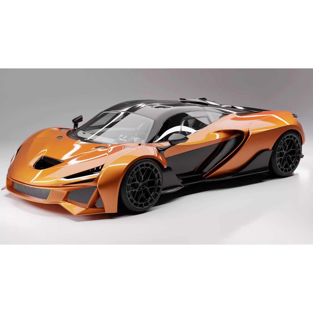McLaren W1 3D Model – High-Quality Sport Car Asset, Rigged, PBR - View 10