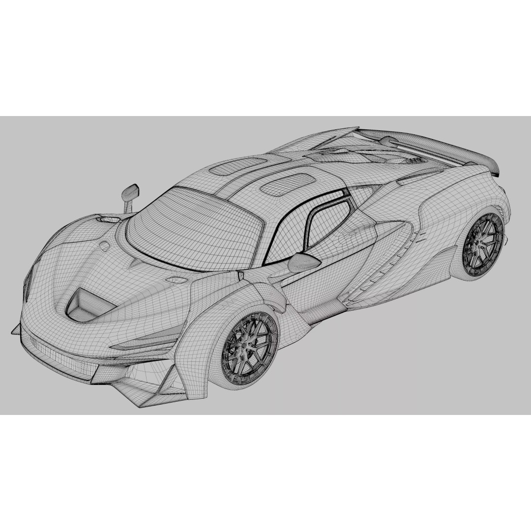 McLaren W1 3D Model – High-Quality Sport Car Asset, Rigged, PBR - View 16