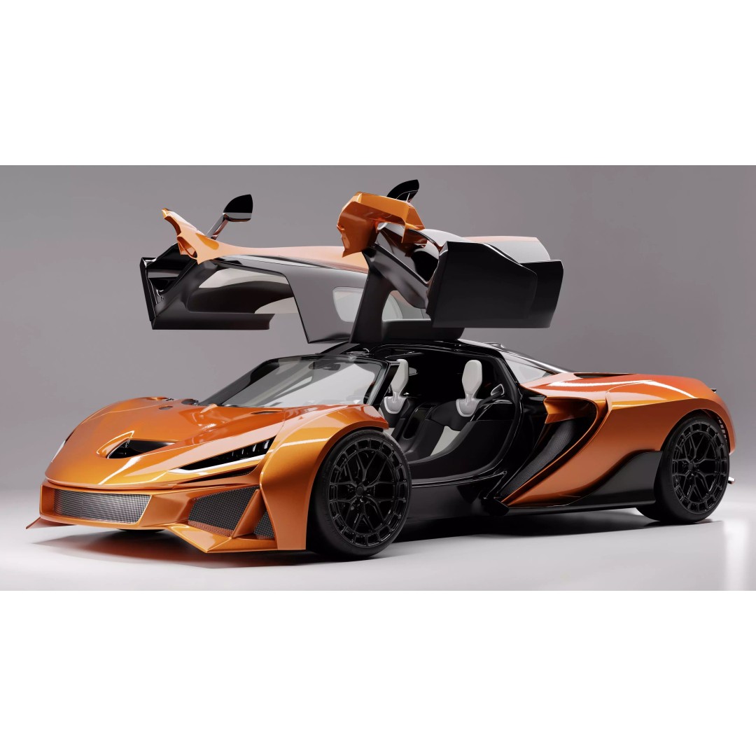 McLaren W1 3D Model – High-Quality Sport Car Asset, Rigged, PBR - View 2