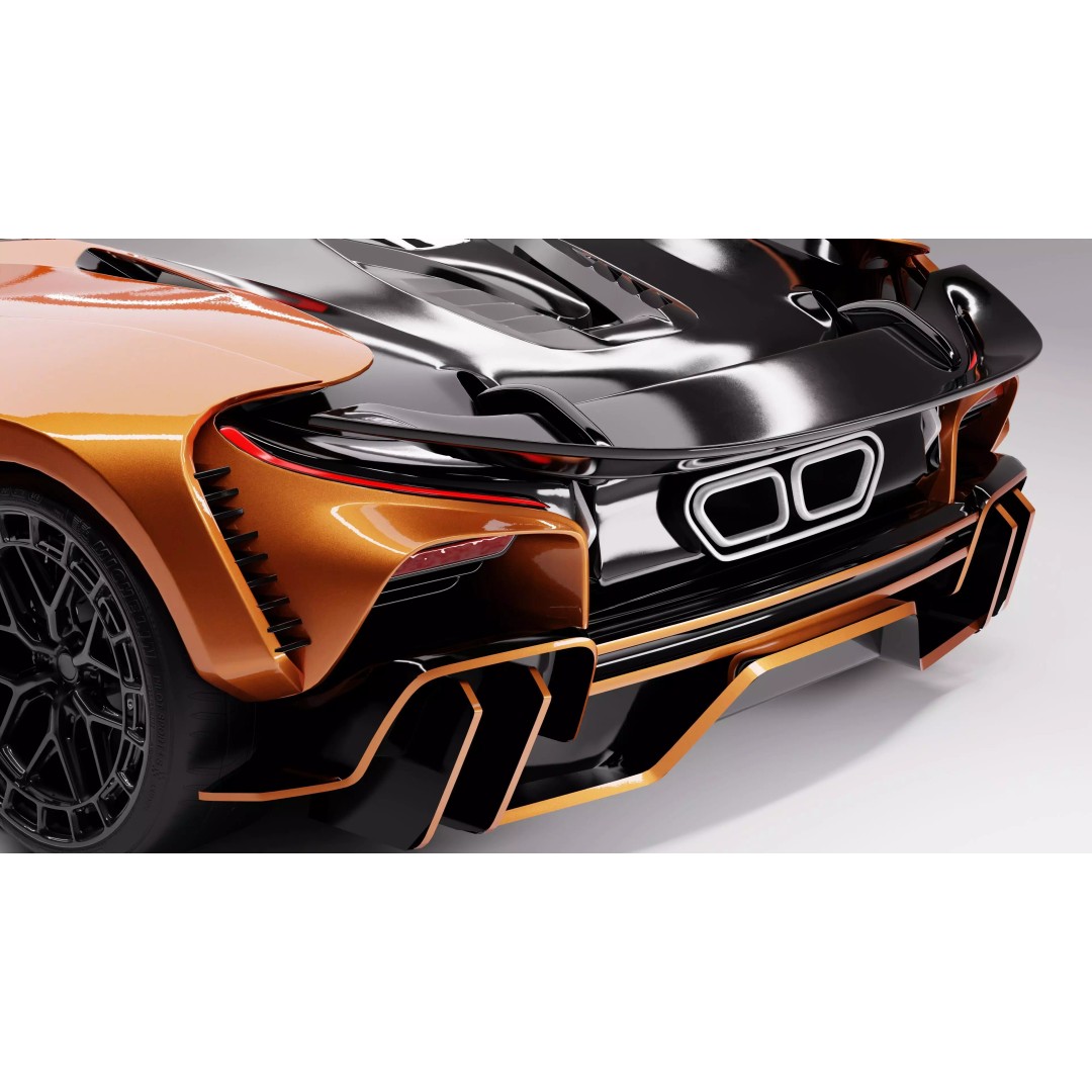 McLaren W1 3D Model – High-Quality Sport Car Asset, Rigged, PBR - View 9