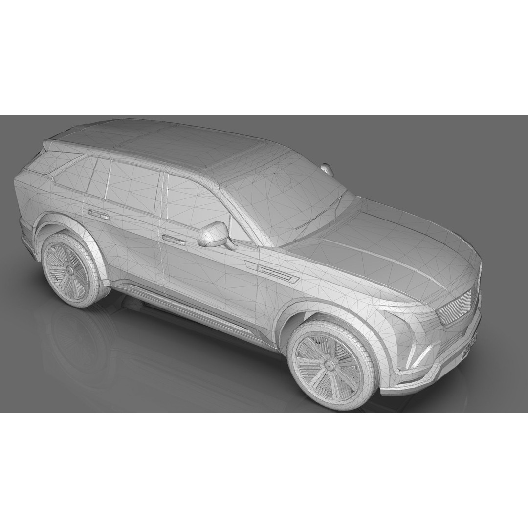Cadillac Escalade IQ 2024 3D Model – Low Poly Game Asset, Blender