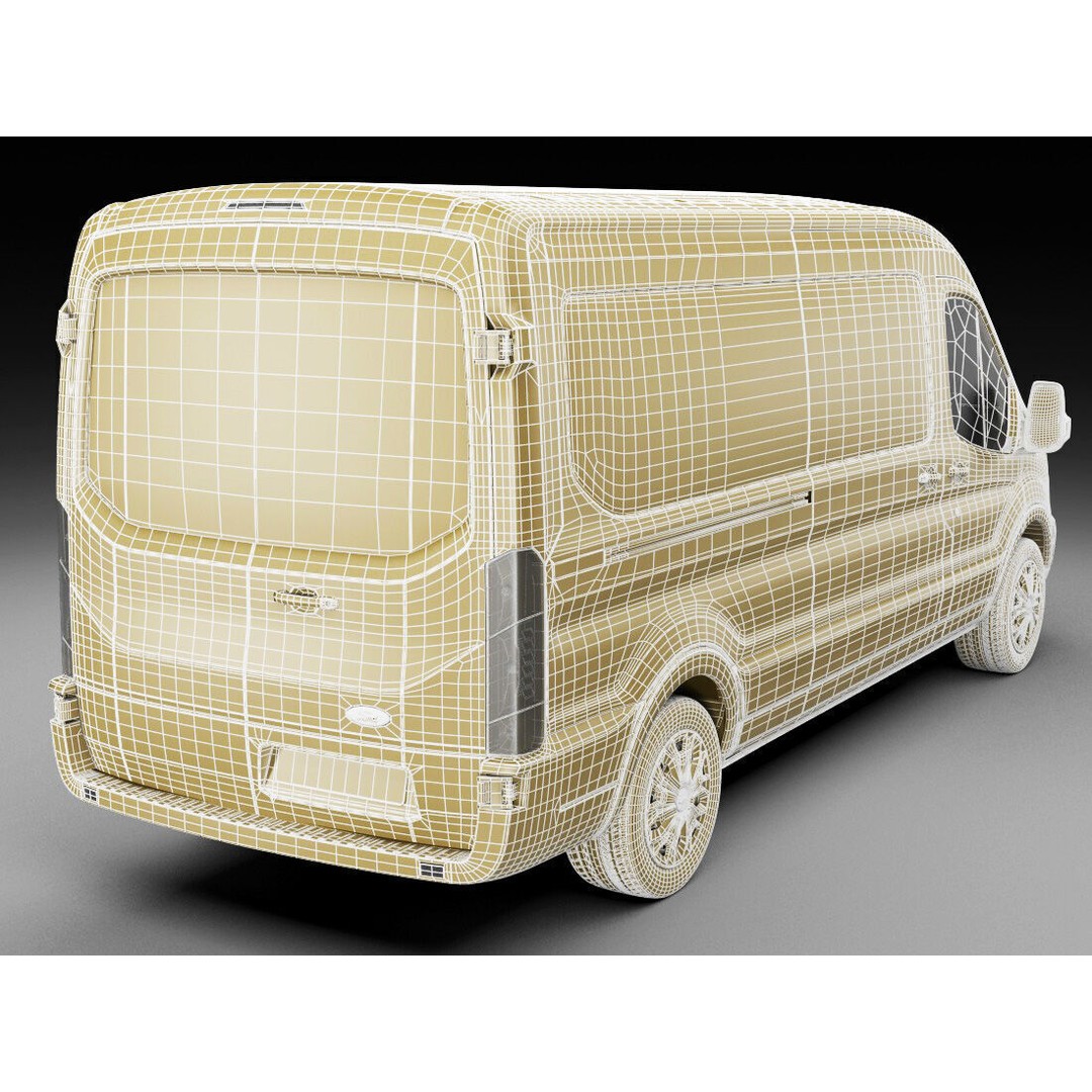 Panel Van Transit Maxi 2014 3D Model – High Poly Cargo Vehicle, FBX & OBJ