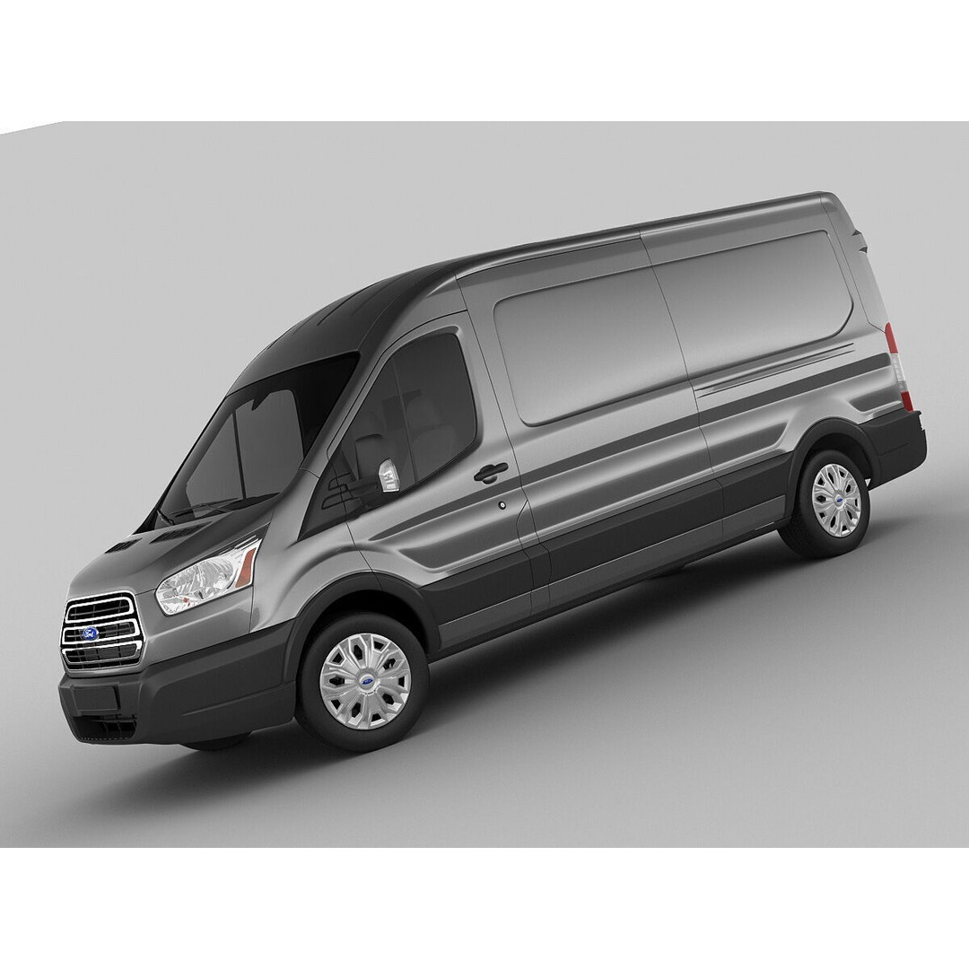 Panel Van Transit Maxi 2014 3D Model – High Poly Cargo Vehicle, FBX & OBJ - View 11