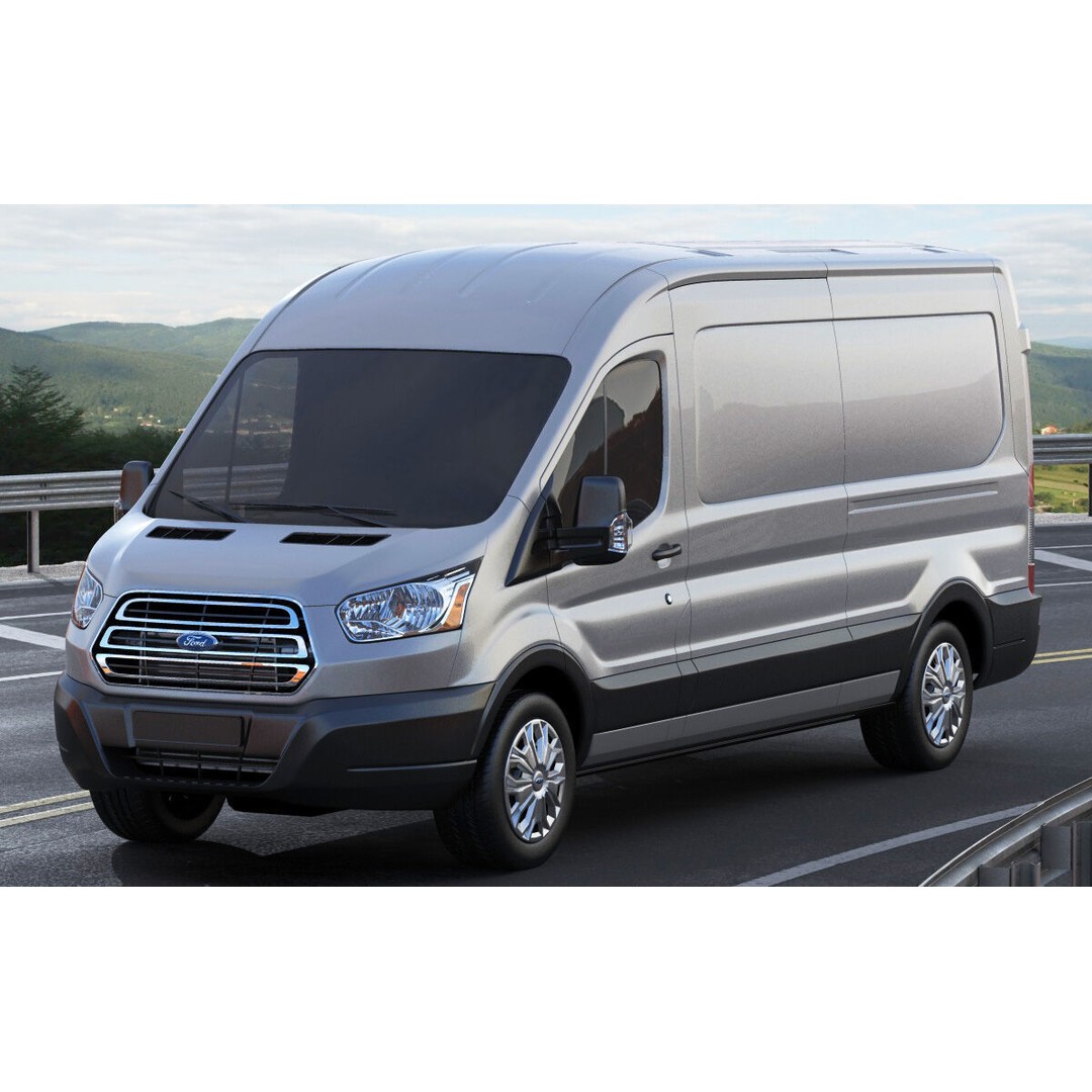Panel Van Transit Maxi 2014 3D Model – High Poly Cargo Vehicle, FBX & OBJ - View 17