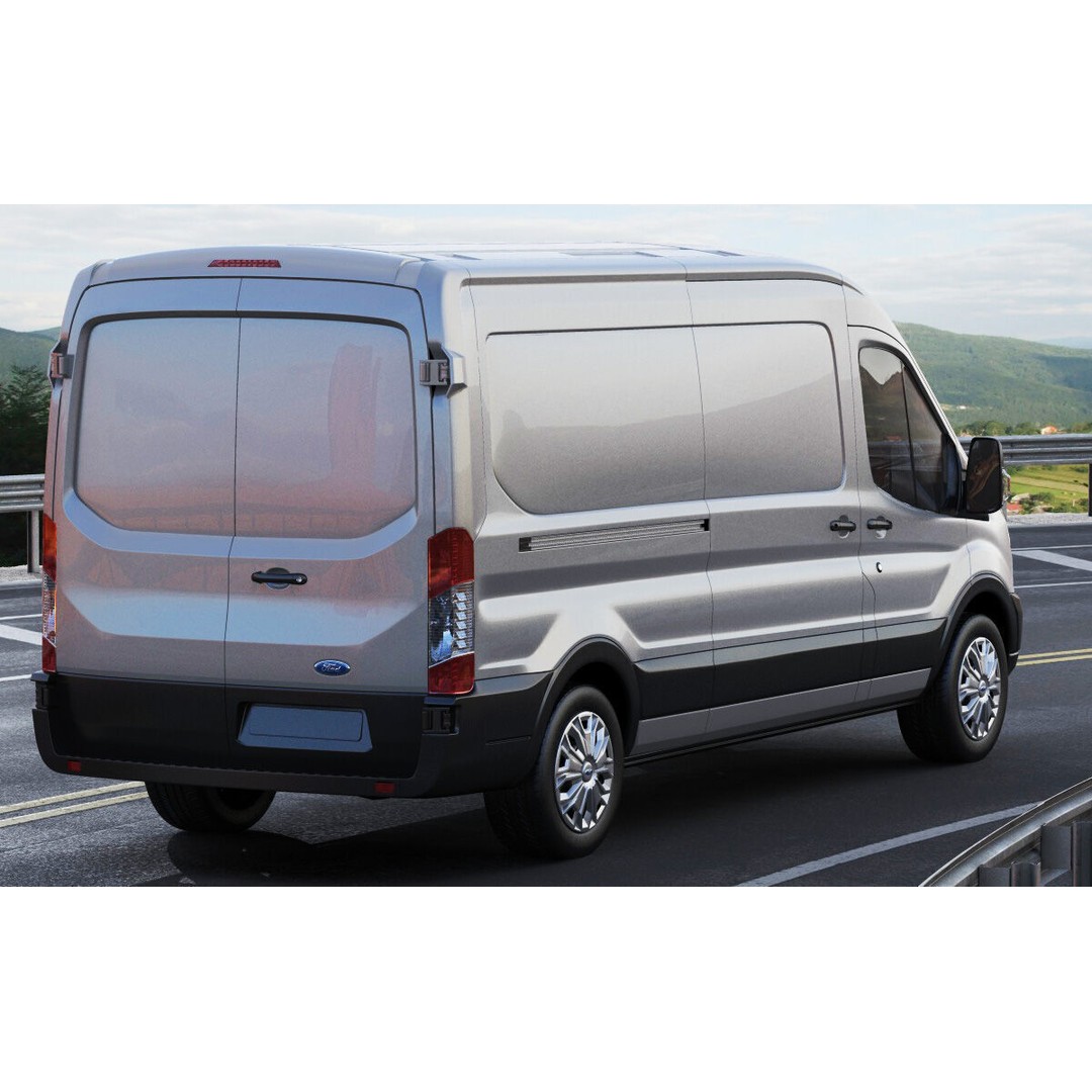 Panel Van Transit Maxi 2014 3D Model – High Poly Cargo Vehicle, FBX & OBJ - View 18