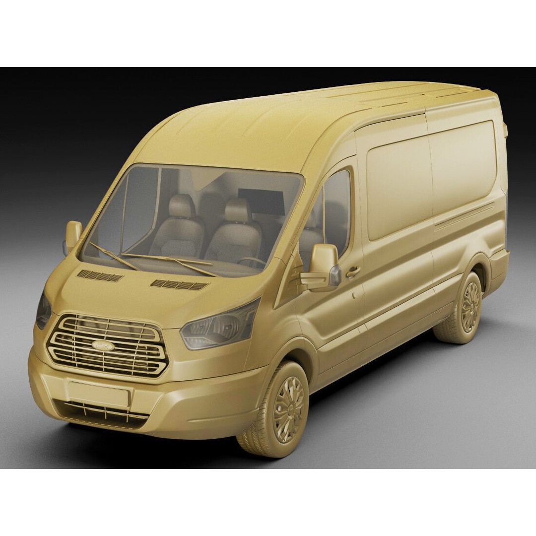 Panel Van Transit Maxi 2014 3D Model – High Poly Cargo Vehicle, FBX & OBJ - View 19