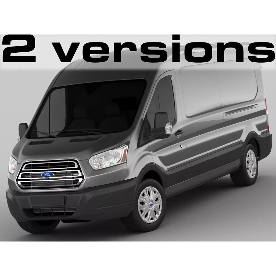 Panel Van Transit Maxi 2014 3D Model – High Poly Cargo Vehicle, FBX & OBJ - View 2