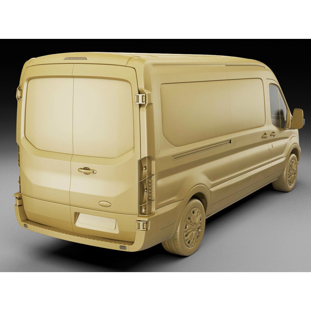 Panel Van Transit Maxi 2014 3D Model – High Poly Cargo Vehicle, FBX & OBJ - View 20