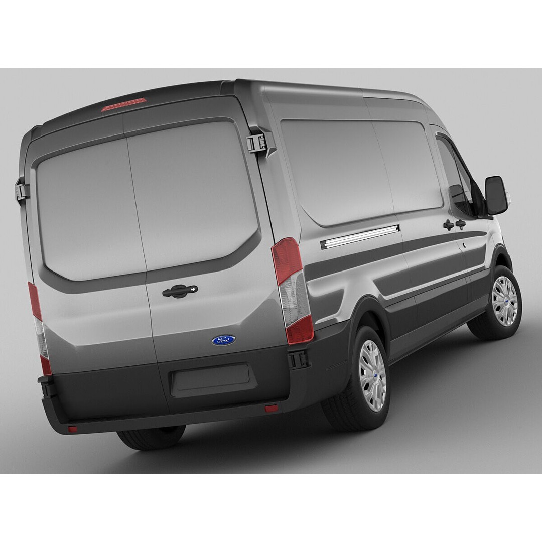 Panel Van Transit Maxi 2014 3D Model – High Poly Cargo Vehicle, FBX & OBJ - View 3