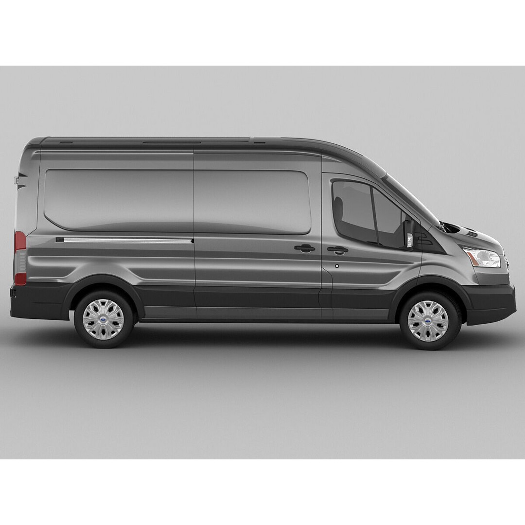 Panel Van Transit Maxi 2014 3D Model – High Poly Cargo Vehicle, FBX & OBJ - View 4