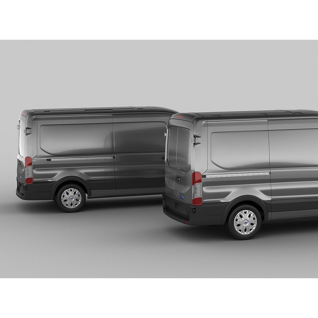 Panel Van Transit Maxi 2014 3D Model – High Poly Cargo Vehicle, FBX & OBJ - View 6