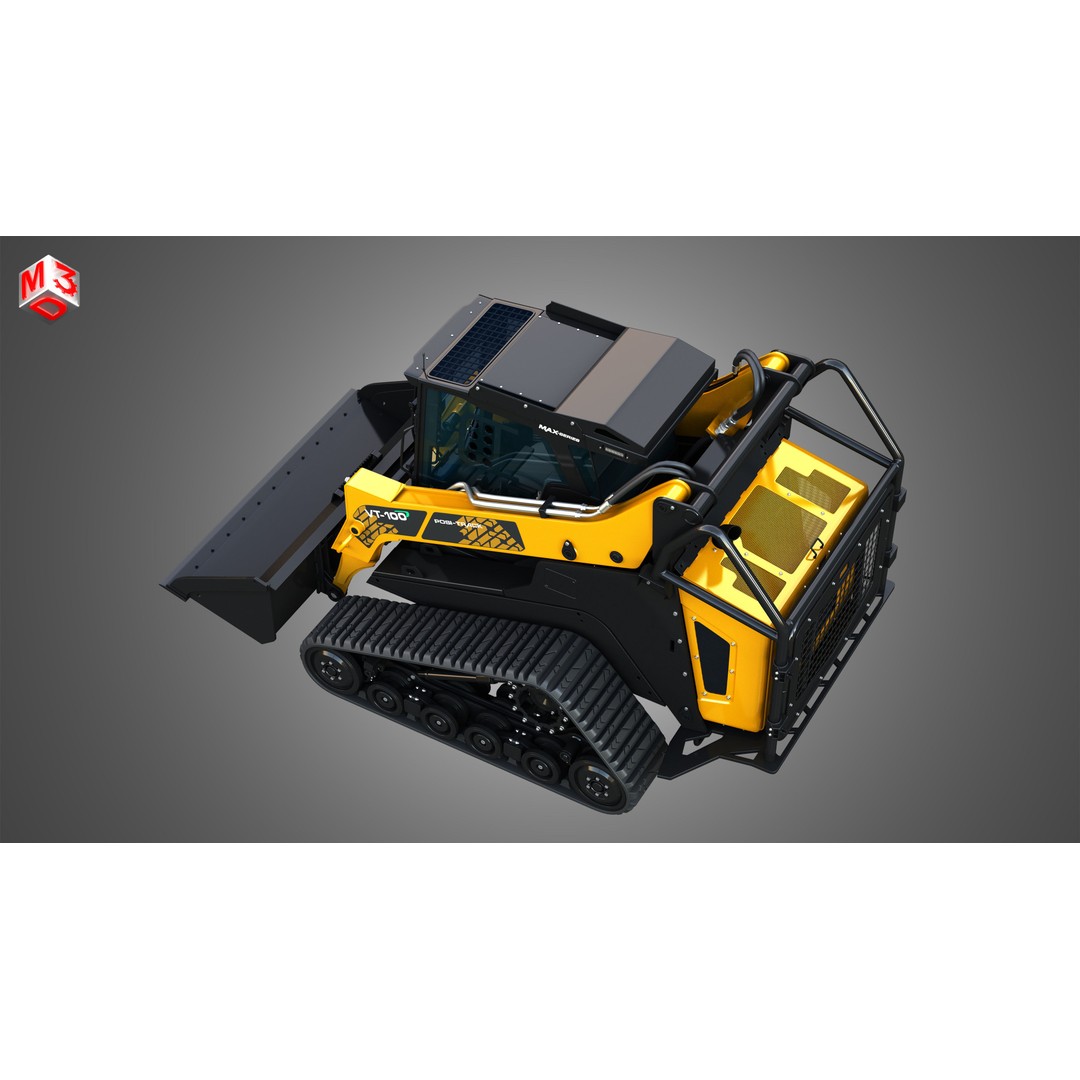 ASV VT-100 Compact Track Loader 3D Model – High Poly PBR Asset, FBX/OBJ