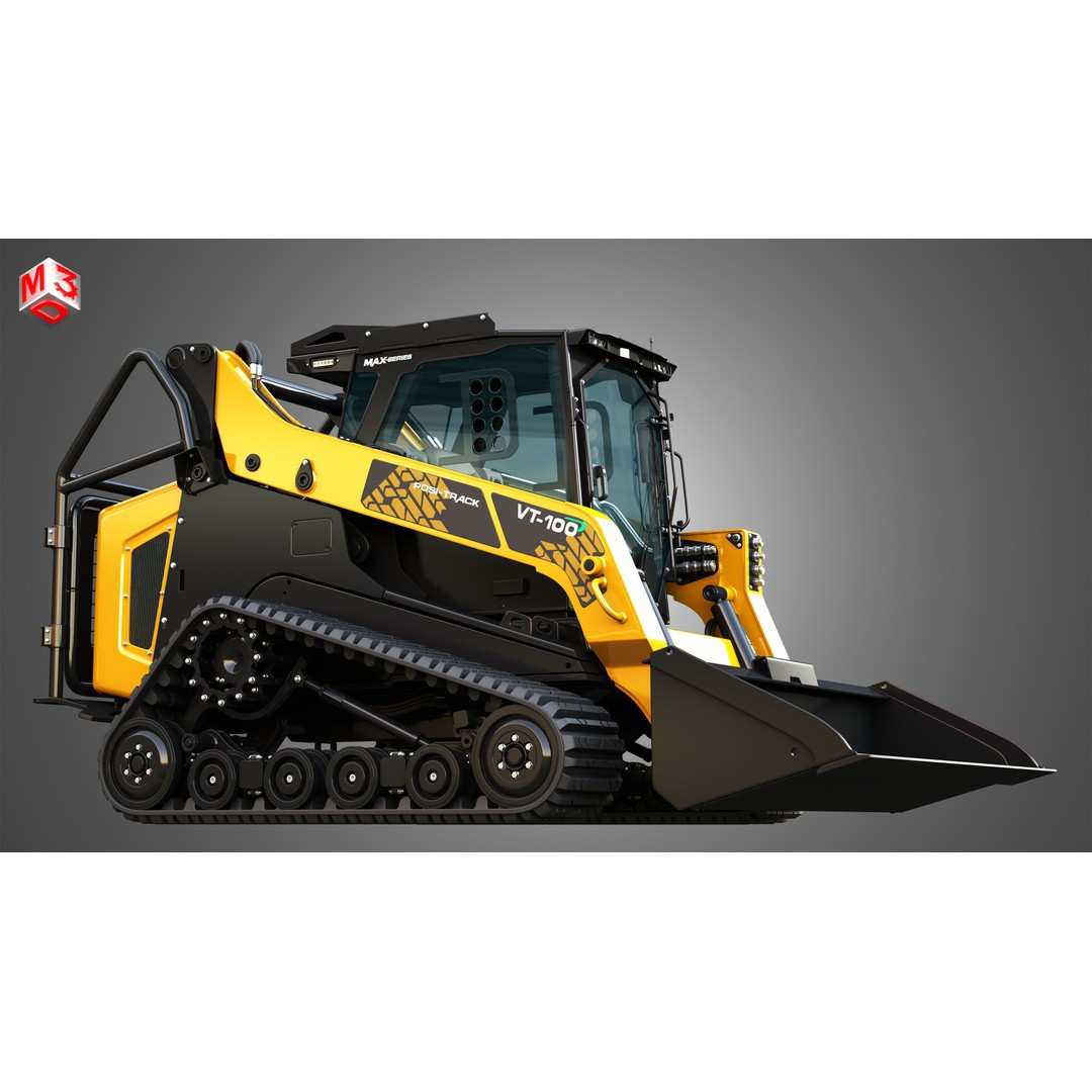 ASV VT-100 Compact Track Loader 3D Model – High Poly PBR Asset, FBX/OBJ - View 10