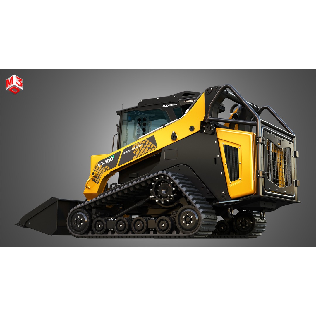ASV VT-100 Compact Track Loader 3D Model – High Poly PBR Asset, FBX/OBJ - View 11
