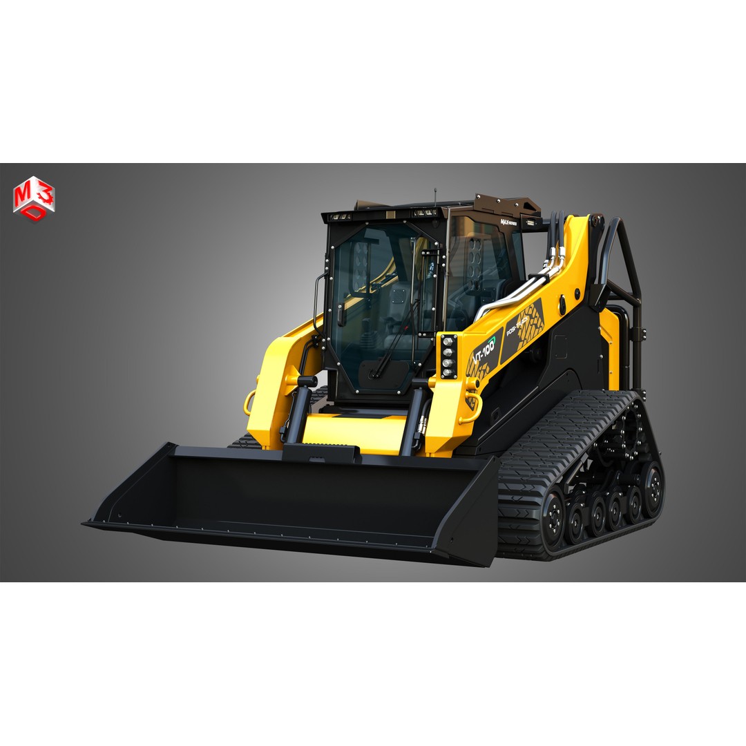 ASV VT-100 Compact Track Loader 3D Model – High Poly PBR Asset, FBX/OBJ - View 12