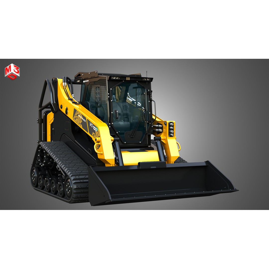ASV VT-100 Compact Track Loader 3D Model – High Poly PBR Asset, FBX/OBJ - View 14