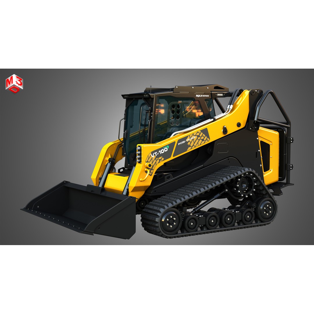 ASV VT-100 Compact Track Loader 3D Model – High Poly PBR Asset, FBX/OBJ - View 16