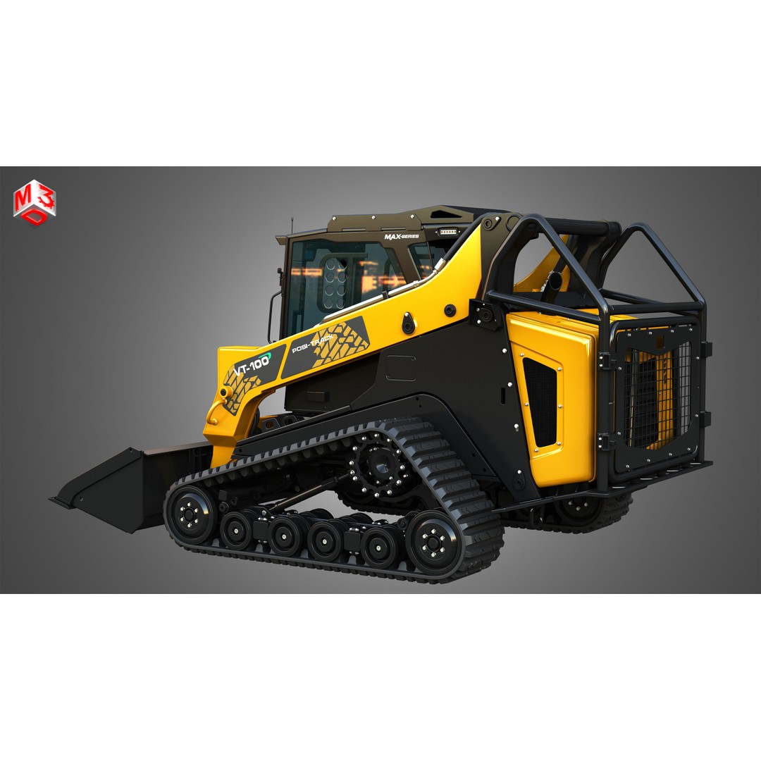 ASV VT-100 Compact Track Loader 3D Model – High Poly PBR Asset, FBX/OBJ - View 19