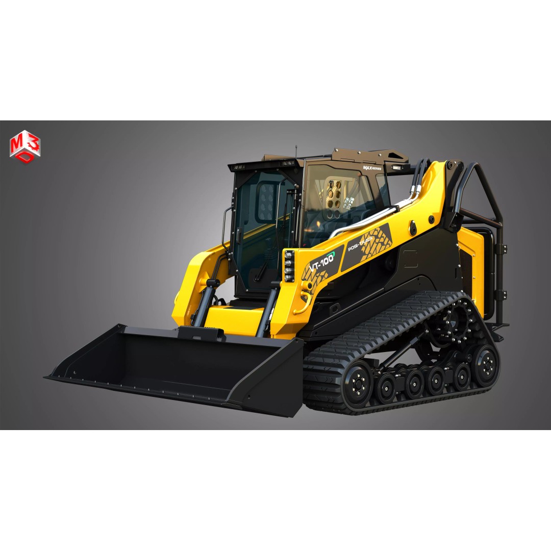 ASV VT-100 Compact Track Loader 3D Model – High Poly PBR Asset, FBX/OBJ - View 2
