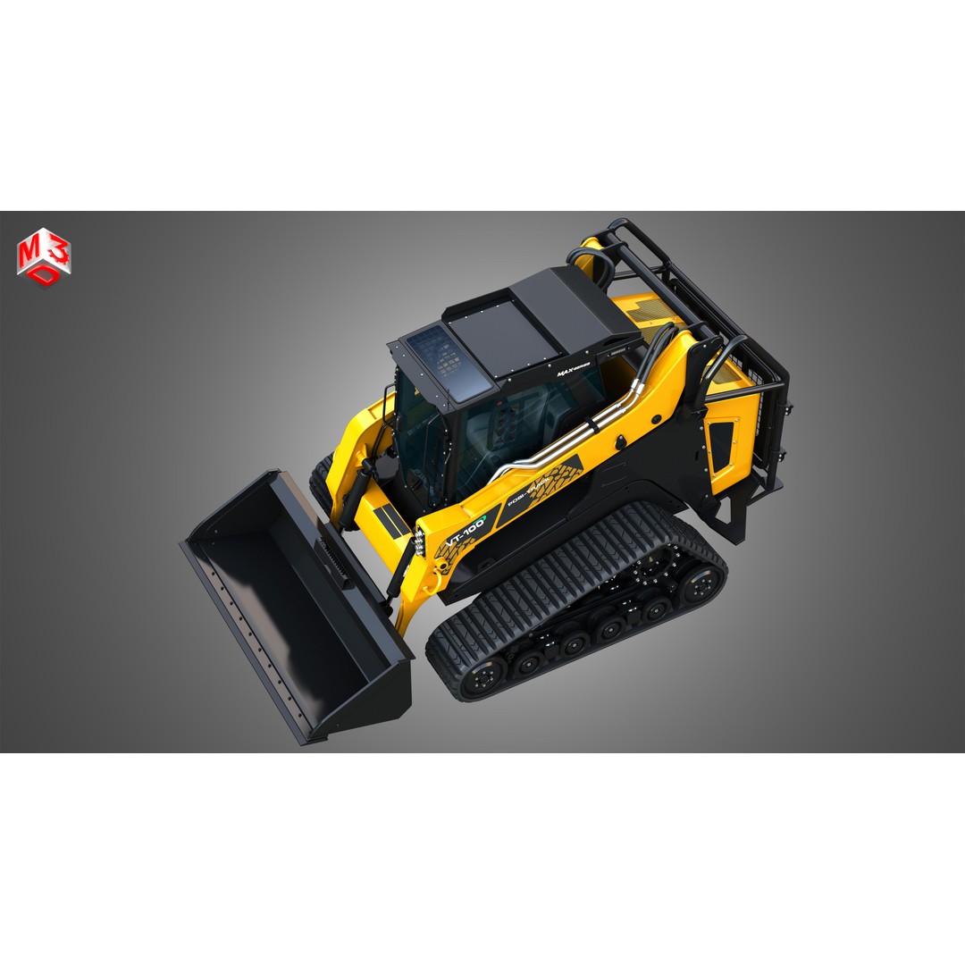 ASV VT-100 Compact Track Loader 3D Model – High Poly PBR Asset, FBX/OBJ - View 20