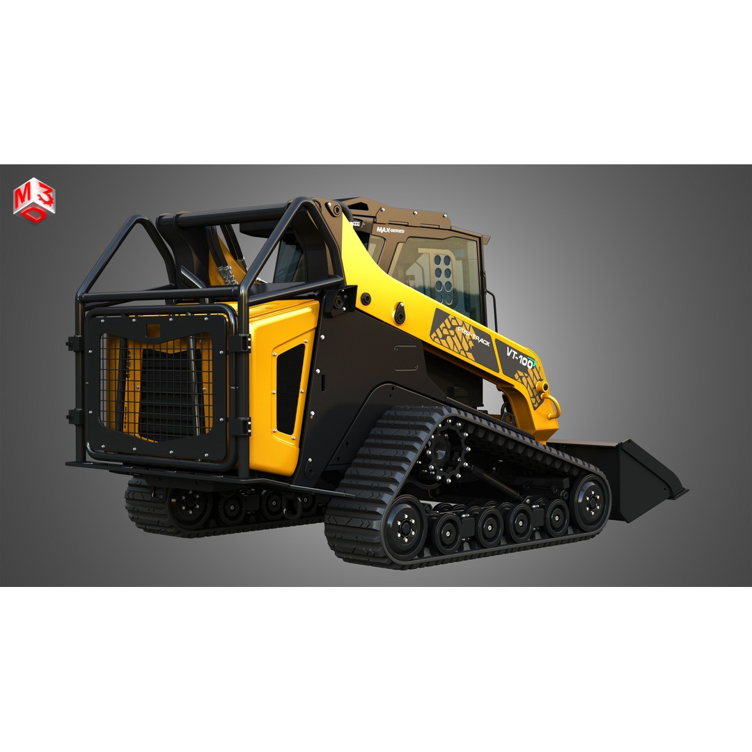 ASV VT-100 Compact Track Loader 3D Model – High Poly PBR Asset, FBX/OBJ - View 3