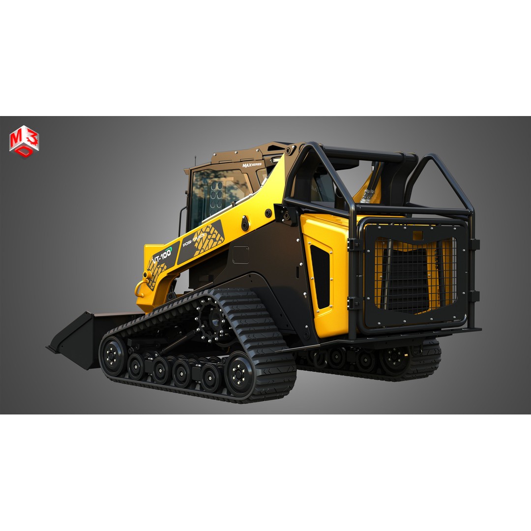 ASV VT-100 Compact Track Loader 3D Model – High Poly PBR Asset, FBX/OBJ - View 5
