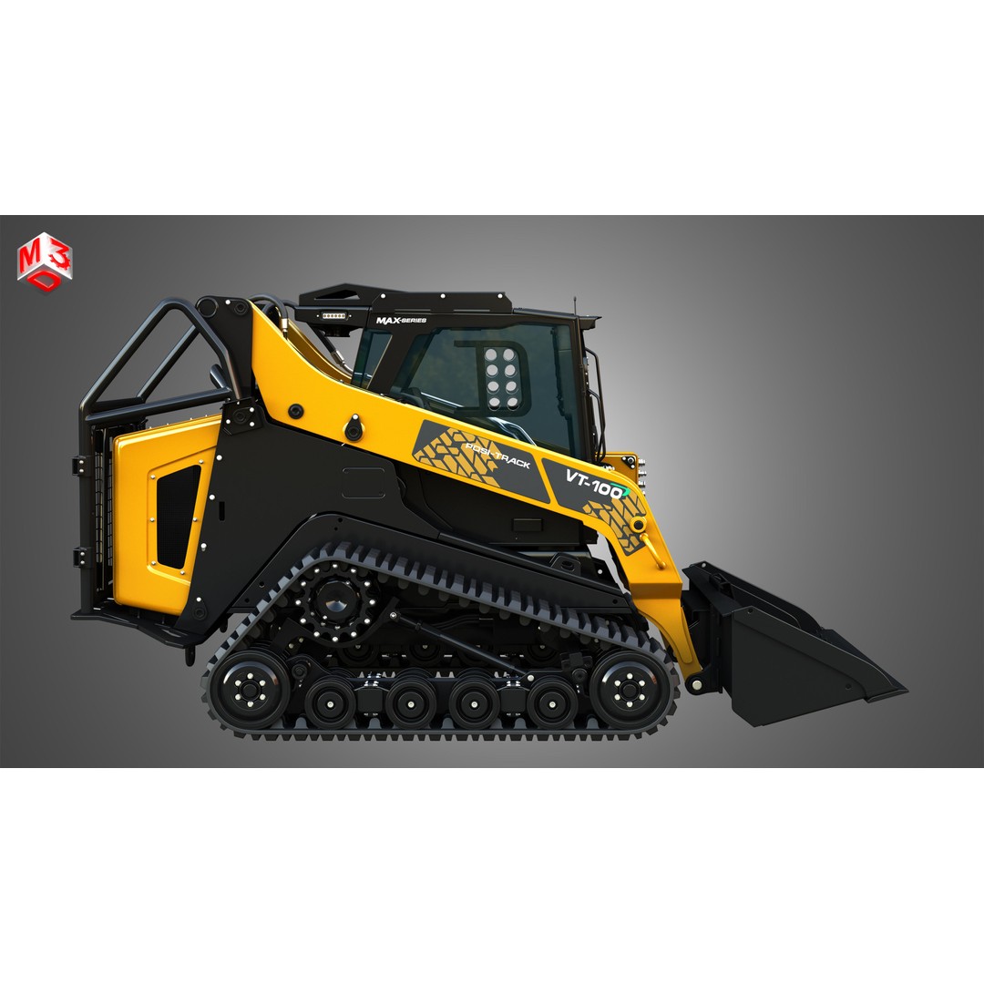 ASV VT-100 Compact Track Loader 3D Model – High Poly PBR Asset, FBX/OBJ - View 7