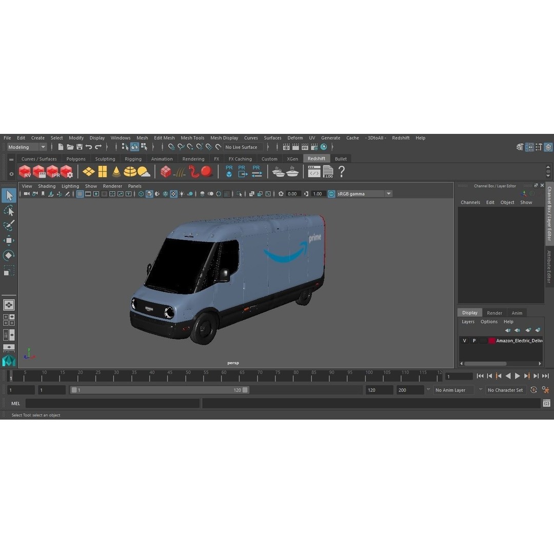 Amazon Electric Delivery Van 3D Model – High Poly PBR Asset, FBX, Blender
